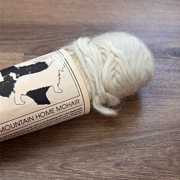 Vintage Mohair Natural Fiber Hand Spun Ivory Heavy Yarn- Mountain Home Mohair - Picture 11 of 11